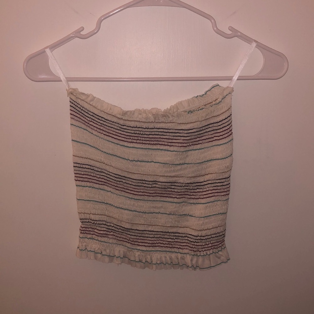 White ruched tube top